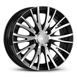 6.0X14" PCD 4X108 AGT Wheels 14014 65.10 mm Gloss Black Diamond