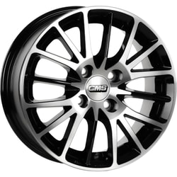 6.0X14" PCD 4X108 CMS CMS-456-05 ET15 Diamond Black Gloss 65.1 mm