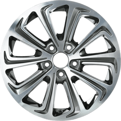 6.0X14" PCD 4X108 EMR Wheels EMR-G690-06 ET35 Titan Grey Diamond 73.1 mm