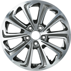 6.0X14" PCD 4X108 EMR Wheels EMR-G690-09 ET25 Titan Grey Diamond 73.1 mm