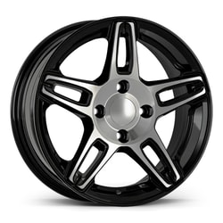6.0X15" PCD 4X100 AGT Wheels 15281 ET35 67.10 mm Gloss Black Diamond