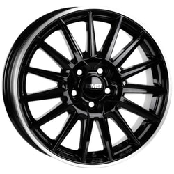 6.0X15" PCD 4X100 CMS 1264 ET46 54.10 mm Diamond Rim Black Gloss