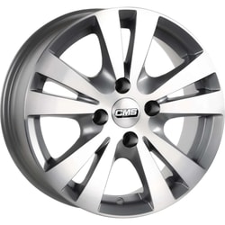 6.5X15" PCD 4X100 CMS CMS-603-05 ET35 Diamond Racing Silver 65.1 mm