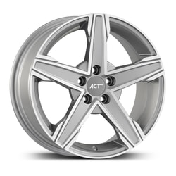 6.5X15" PCD 5X100 AGT Wheels 15256 Napoli ET35 57.1 mm Silver Diamond