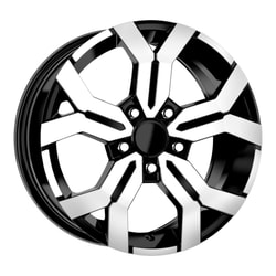 6.5X16" PCD 4X100 EMR Wheels EMR-W600-01 ET35 BLACK DIAMOND 66.1 mm