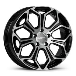 6.5X16" PCD 5X100 AGT Wheels 16263 67.10 mm Gloss Black Diamond