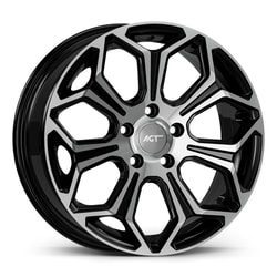 6.5X16" PCD 5X112 AGT Wheels 16263 67.10 mm Gloss Black Diamond