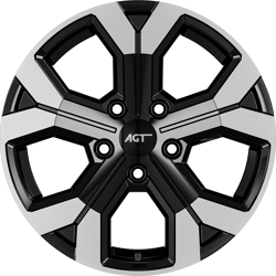 6.5X17" PCD 5X114 AGT Wheels 17260 ET32 66.10 mm Gloss Black Lip Diamond
