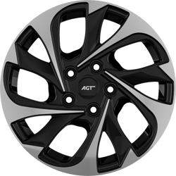 7.0X17" PCD 5X108 AGT Wheels 01948 67.10 mm Black Diamond