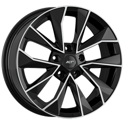 7.0X17" PCD 5X114 AGT Wheels 17129 ET50 67.10 mm Gloss Black Diamond