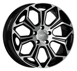 7.0X17" PCD 5X115 AGT Wheels 17263 Compass ET38 70.2 mm Black Diamond