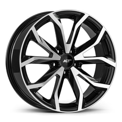 7.0X17" PCD 5X120 AGT Wheels 17034-2 ET38 65.10 mm Gloss Black Diamond