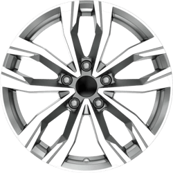 7.5X17" PCD 4X100 Kormetal DY747 GUN  METAL  DIAMOND ET40 60.1 mm