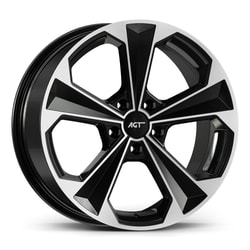 8.0X18" PCD 5X108 AGT Wheels 18062 72.60 mm Gloss Black Silver Diamond