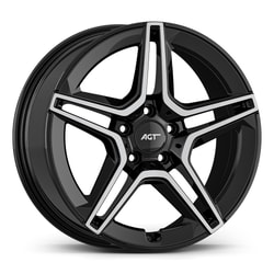 8.0X18" PCD 5X112 AGT Wheels 18273 66.60 mm Gloss Black Diamond
