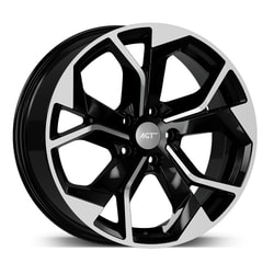 8.0X18" PCD 5X112 AGT Wheels 18252 RS-01 ET35 Black Diamond 66.5 mm