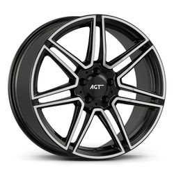 9.0X19" PCD 5X112 AGT Wheels 19266-2 ET48 66.60 mm Gloss Black Diamond