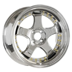 9.5X18" PCD 5X112 EMR Wheels L002-15 ET25 73.10 mm VC+ Gold Rivet