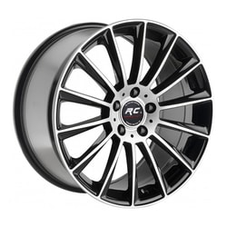 9.5X20" PCD 5X112 RC 1017 BLACK POLISH ET48 66.6 mm