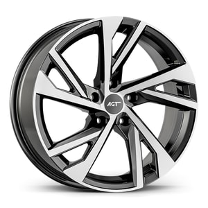 6.0X14" PCD 4X108 AGT Wheels 01988 67.10 mm Black Diamond