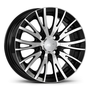 6.0X14" PCD 4X108 AGT Wheels 14014 ET25 67.10 mm Gloss Black Diamond