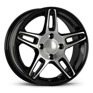 6.0X15" PCD 4X100 AGT Wheels 15281 ET35 67.10 mm Gloss Black Diamond
