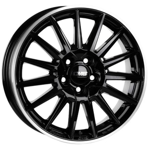 6.0X15" PCD 4X100 CMS 1264-02 ET47 54.10 mm Diamond Rim Black Gloss