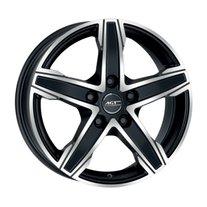 6.5X15" PCD 4X114 AGT Wheels 15256 Napoli ET35 67.1 mm Black Diamond