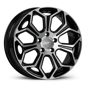 6.5X16" PCD 5X100 AGT Wheels 16263 67.10 mm Gloss Black Diamond