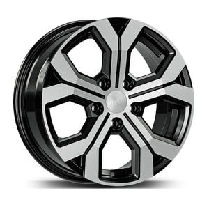 6.5X16" PCD 5X114 AGT Wheels 16260 Argent ET40 66.1 mm Gloss Black Diamond