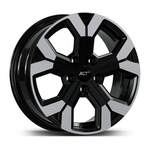6.5X16" PCD 5X114 AGT Wheels 16260 Argent ET40 66.10 mm Black Lip Diamond