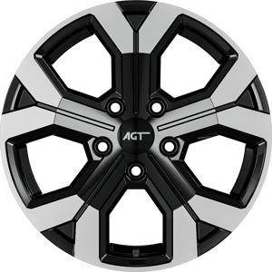 6.5X17" PCD 5X114 AGT Wheels 17260 ET32 66.10 mm Gloss Black Lip Diamond