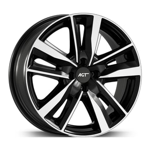 7.0X17" PCD 4X100 AGT Wheels 17226-1 ET35 Black Diamond 67.10 mm
