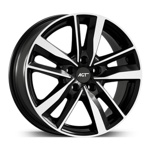 7.0X17" PCD 5X108 AGT Wheels 17226-1 ET46 65.10 mm Gloss Black Diamond