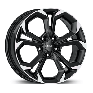 7.0X17" PCD 5X108 AGT Wheels 17262 RS-02 ET35 67.1 mm Black Diamond