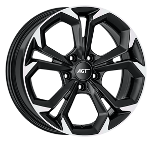 7.0X17" PCD 5X108 AGT Wheels 17262 RS-02 ET40 67.1 mm Black Diamond
