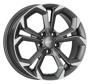 7.0X17" PCD 5X112 AGT Wheels 17262 RS-02 ET38 67.1 mm Titan Diamond