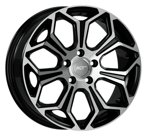 7.0X17" PCD 5X114.3 AGT Wheels 17263 Compass ET38 67.1 mm Black Diamond