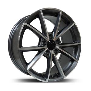 7.5X17" PCD 5X112 Powcan Jant BK-703 ET42 Gun Machine 66.45 mm