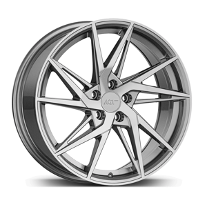 8.0X18" PCD 5X110 AGT Wheels 18259 Fer-R02 ET35 SILVER DIAMOND 72.60 mm