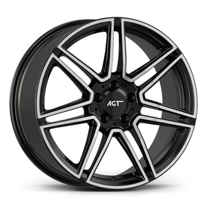 8.0X19" PCD 5X112 AGT Wheels 19266-1 ET38 66.60 mm Gloss Black Diamond