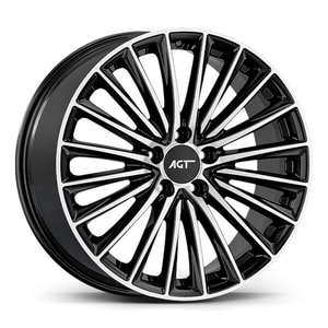 8.0X19" PCD 5X112 AGT Wheels 19269-1 ET43 66.60 mm Gloss Black Lip Diamond