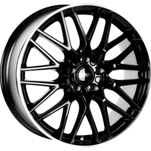 8.0X19" PCD 5X120 CMS CMS-1064-04 ET52 Diamond Rim Black Gloss 65.1 mm
