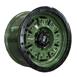 9.0X17" PCD 6X139.7 Deluge Performance 55250 OLIVE GREEN BLACK LIP ET-12  110 mm