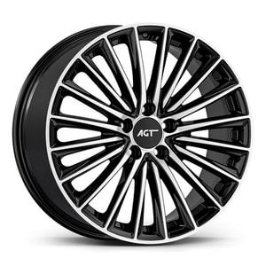 9.0X18" PCD 5X112 AGT Wheels 18269-2 ET48 66.60 mm Gloss Black Diamond