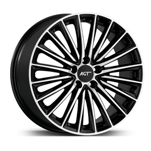 9.0X18" PCD 5X112 AGT Wheels 18269-2 ET55 66.60 mm Gloss Black Diamond