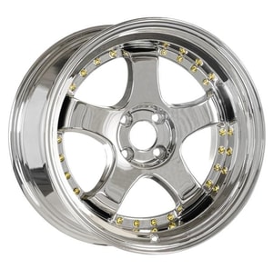 9.5X18" PCD 5X112 EMR Wheels L002-15 ET25 73.10 mm VC+ Gold Rivet