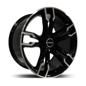 9.5X18" PCD 5X112 Powcan Jant BK-5255 ET40 Black Machined 66.6 mm