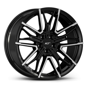 9.5X19" PCD 5X120 AGT Wheels 19272-2 ET33 72.60 mm Gloss Black Diamond