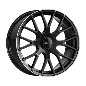 9.5X20" PCD5X112 AGT Wheels 20162-2 ET66.6 Black Lip Diamond 66.6 mm